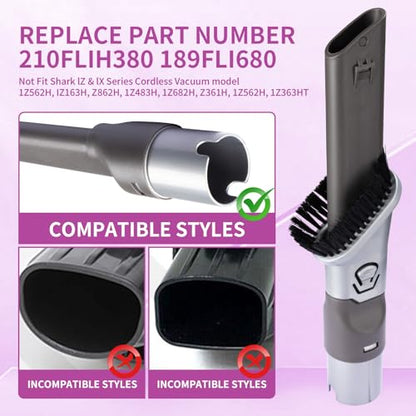 3 Pack 2-in-1 Brush Kits for Shark Crevice Tool and Horse Hair Shark Vacuum Attachments for Rotator, Rocket, DuoClean, Apex, Navigator, NV752, NV650, HV322, HV301, AZ2001, HZ2002 Extended Reach Brush - style: 3 Pack