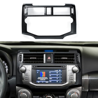 Car Central Control Navigation Panel B ABS Sticker Carbon Fiber Decal Cover Interior Trim Accessories for Toyota 4Runner SUV 2010-2025 Black - color: Central Control Navigation Panel B