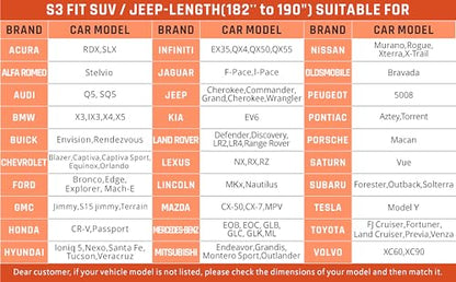 SUV Car Cover Waterproof All Weather Protection with Silver Stripe Design,Universal Fit Toyota RAV4, Honda CRV, Tesla Model Y, Audi Q5, Nissan Rogue, Mazda CX-5, Kia Sorento,Hyundai Sante Fe - size: 2-S3 Fit SUV Length 182-190 inch