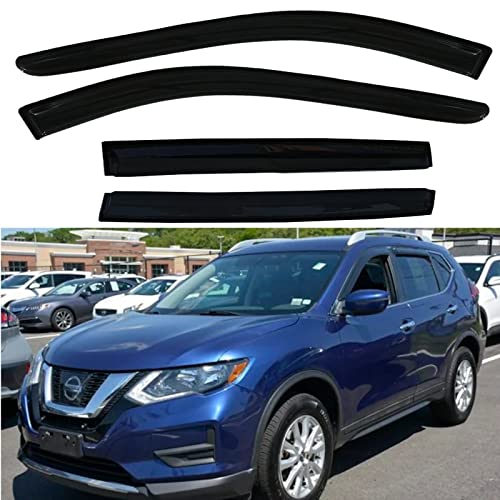 Window Visors Rain Guards Side Wind Deflectors for Nissan Rogue 2014-2020, Vent Guard Shade Sun 94827 Black 4-Pieces Set - size: 2014-2020 Rogue