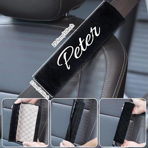 Personalized Seat Belt Cover Pads 3PCS Soft Customized Text Auto Seat Belt Strap Shoulder, More Comfortable Driving, Suitable for Car Seat Belt, Backpack, Shoulder Bag - color: 3PCS