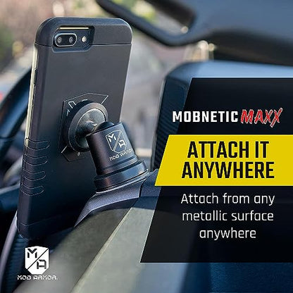 Mob Armor MobNetic Maxx - USA Assembled Magnetic Phone Holder for Car, Magnetic Car Phone Mount, 90-Degree Tilt, 360-Degree Rotation, Aluminum Metal, Compatible with iPhone & Android - Bronze - color: Bronze