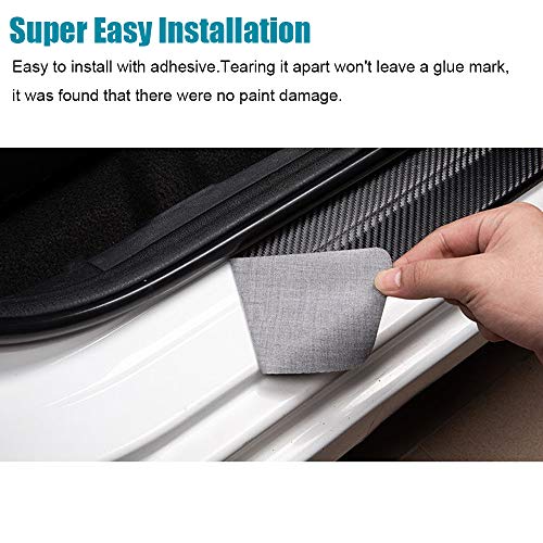 LEXLEY For Ford 2015-2025 Edge Carbon Fiber Style Leather Door Sill Scuff Plate Cover 4PCS-With SLIVER "EDGE" LOGO - size: With "EDGE" LOGO