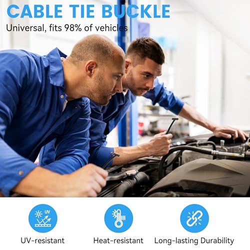 100 Pcs Nylon Universal Cable Tie Buckle - New T Multifunctional Nylon Zip Ties With Pin & Button Design Plastic Cable Fixion Tools Fasteners UV Resistant Zipties for Cars Daily Repair Bumper Clips