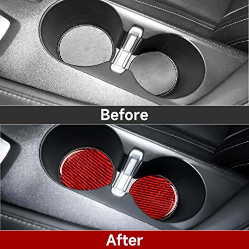 Car Water Cup Holder Sticker Carbon Fiber Decal Interior Trim Cover for Chevrolet Camaro ZL1 2016 2017 2018 2019 2020 2021 2022 2023 - color: Cup Holder
