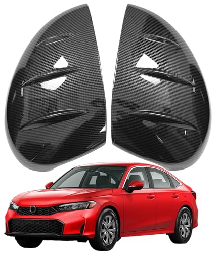 for 2022 2023 2024 2025 Honda Civic LX EX EX-LSport EX EX-L Si Extrior Side Rear View Mirror Cover, Rearview Mirror Trims for Civic 11th Gen Original Car OEM Style -Sporty Carbon FIber Grain - color: carbon fiber grain, size: without Integrated LED Turn I