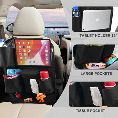 XDV Car Seat Organizers,Multi-functional Back Seat Protectors, Storage Pouches, Child kicking prevention and Tray Holders Kick Mats Back (for Cars, Kids,and Rear Seats) (Black, 1 Pack) - size: 1 Pack
