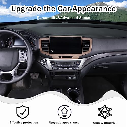 Dashboard Navigation Panel Frame for Honda Pilot 2019-2022/ Ridgeline 2021-2023/ Passport 2019-2023, ABS Material Center Console GPS Screen Panel Frame Trim Accessories (Pear Wood Grain) - color: Pear Wood Grain