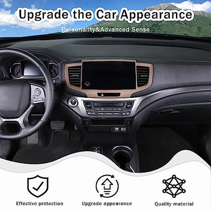 Dashboard Navigation Panel Frame for Honda Pilot 2019-2022/ Ridgeline 2021-2023/ Passport 2019-2023, ABS Material Center Console GPS Screen Panel Frame Trim Accessories (Pear Wood Grain) - color: Pear Wood Grain
