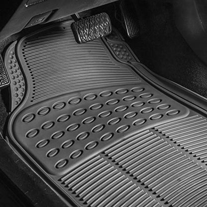 FH Group Automotive Floor Mats Climaproof for All Weather Protection Universal Fit Trimmable Heavy Duty fits Most Cars, SUVs, and Trucks, 2pc Front Set Solid Gray - color: Gray, style: Front Set