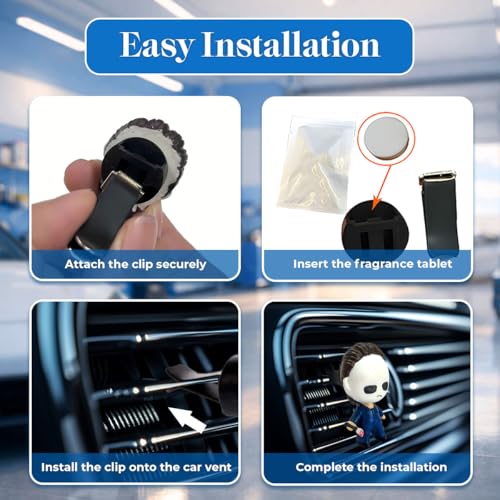 GENANY 3D Resin Horror Movie Killer Character Car Air Freshener Vent Clips, Spooky Car Freshener, Horror Air Freshener, Gothic Gifts for Women and Men, Cool Spring Gifts For Horror Fans - style: 05. Killer Character