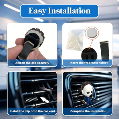 GENANY 3D Resin Horror Movie Killer Character Car Air Freshener Vent Clips, Spooky Car Freshener, Horror Air Freshener, Gothic Gifts for Women and Men, Cool Spring Gifts For Horror Fans - style: 05. Killer Character