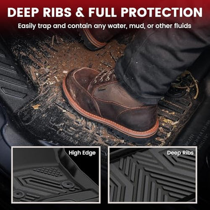 LASFIT Floor Mats & Cargo Liner 2015-2020 & Only 7/8 Seats (Not for 9 Seats) for Chevrolet Chevy Tahoe/GMC Yukon(Only Yukon, Not Fit Yukon XL), All Weather TPE Custom Fit Car Floor Liners - size: Floor Mats for Tahoe/Yukon/Escalade 2015-2020