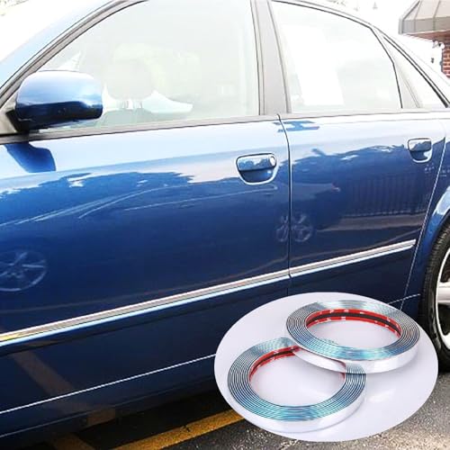 16Ft Chrome Silver Automotive Car Exterior and Interior Molding Trim Universal Bumper Window Door Body Side Decorative Strip Scratch-Proof (1/2 inch (12mm)) - size: Width:1/2inch(12mm)