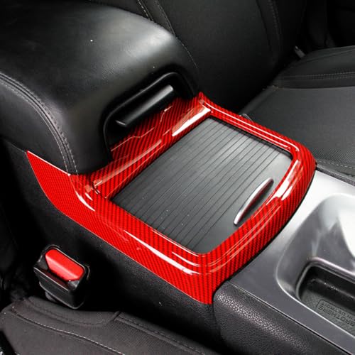 crosselec Carbon Fiber Central Control AC Switch Gear Shift Panel Cover Trim for Dodge Charger 2015-2022 (Red Carbon Fiber-Center Control) - color: Red carbon fiber-center control