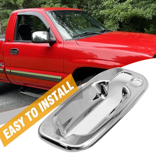 Anxingo 2 Pcs Chrome Door Handle Covers, Replacement for Chevrolet Tahoe/Silverado/Suburban 00-06, Replacement for GMC Sierra 96-06 / Yukon 00-06, with Passenger Keyhole