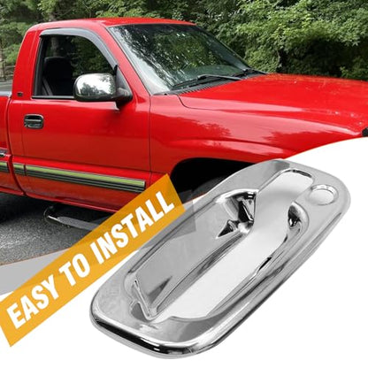 Anxingo 2 Pcs Chrome Door Handle Covers, Replacement for Chevrolet Tahoe/Silverado/Suburban 00-06, Replacement for GMC Sierra 96-06 / Yukon 00-06, with Passenger Keyhole