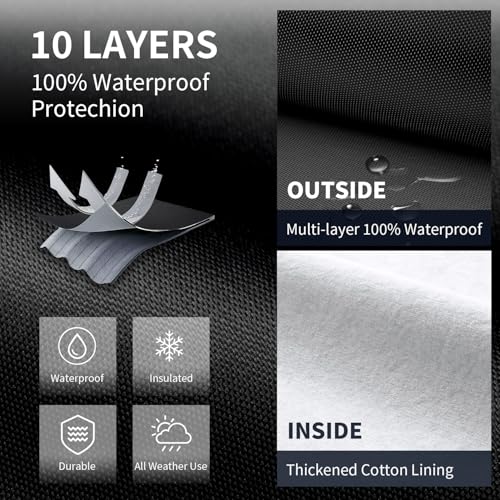 F-350 Truck Cover Custom Fit 1999-2026 Crew/Super/Regular Cab Short/Long Bed(6.6'-8') with Door Zipper, 10 Layers Outdoor Heavy Pickup Truck Cover Waterproof All Weather, Wind Dust Sun Protector. - size: F-350 1999-2026 Crew/Super/Regular Cab+Towel+Bag