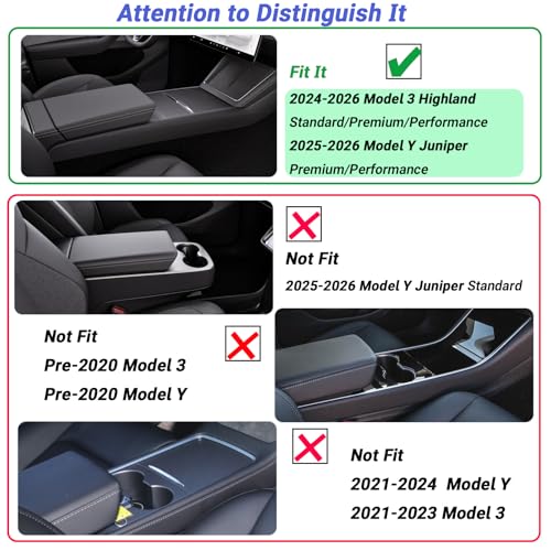 5PCS Center Console Organizer Compatible with 2025-2026 Tesla Model Y Juniper/2024-2026 Model 3 Highland Accessories, Hidden Storage Box, Cup Holder and Silicone Mat(Not Fit Juniper Standard) - size: 5pc for Model Y Juniper/ Model 3 Highland