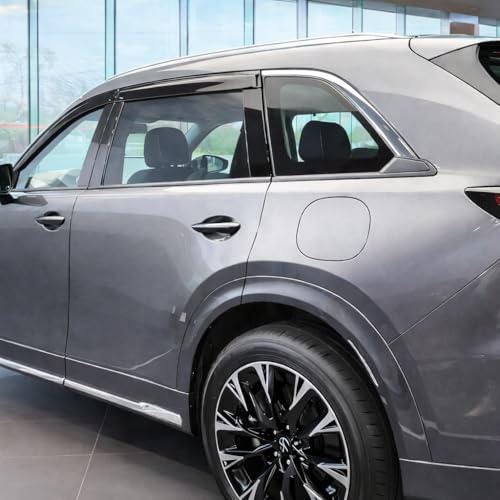 2024-2026 Tape-On Rain Guards for Mazda CX-90 & CX-70 Side Window Visor Deflectors Turbo S Select Preferred Plus Premium Tinted Vent Shades CX90 CX70 2025 - size: For Mazda CX-90 & CX-70 2024-2026