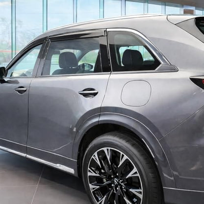 2024-2026 Tape-On Rain Guards for Mazda CX-90 & CX-70 Side Window Visor Deflectors Turbo S Select Preferred Plus Premium Tinted Vent Shades CX90 CX70 2025 - size: For Mazda CX-90 & CX-70 2024-2026