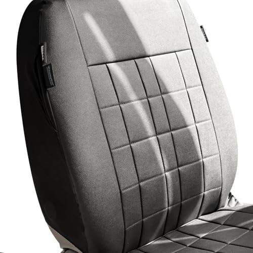 Champlus Car Seat Covers, Premium Leather Ultra Comfort and Thick 2 Front Seat Covers, Universal Fit Automotive Sedan Cars, SUVs, Trucks, Mini Vans, Airbag Compatible, Easy to Install - color: Black