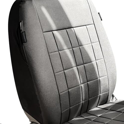 Champlus Car Seat Covers, Premium Leather Ultra Comfort and Thick 2 Front Seat Covers, Universal Fit Automotive Sedan Cars, SUVs, Trucks, Mini Vans, Airbag Compatible, Easy to Install - color: Black