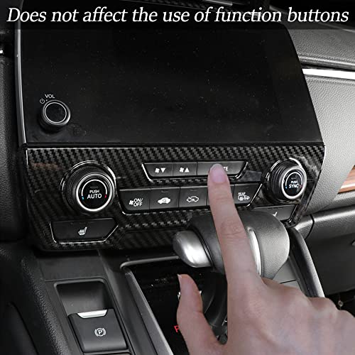 for CRV 2017-2021 Air Conditioning Knob Climate Control Module Panel ABS Carbon Fiber Grain Center Console CD Panel Cover Trim Sticker for Honda CRV 2017 2018 2019 2020 2021(Not Fit for LX) - color: Air Conditioning Knob Panel