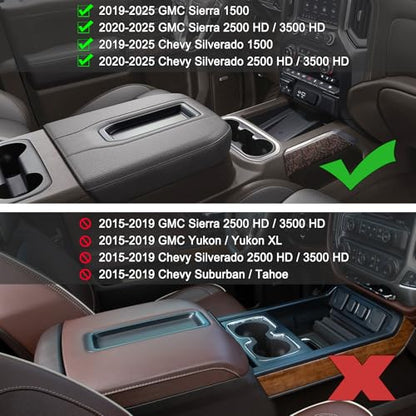 PIMCAR Center Console Organizer Compatible with 2019-2022 Chevy Silverado 1500/GMC Sierra 1500 & 2020-2023 Chevy Silverado/GMC Sierra 2500 HD/3500 HD (Full Console w/Bucket Seats ONLY) Blue Trim - color: 19-22 1500 & 20-23 2500HD & 3500HD Blue