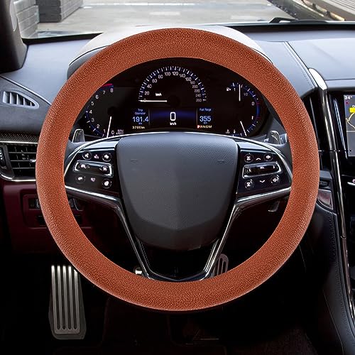 Universal Car Silicone Steering Wheel Cover Snake Pattern Auto Accessory, 14-15.7 Inch Anti-Slip Car Steering Wrap with Massage Texture for Truck SUV & Most Cars