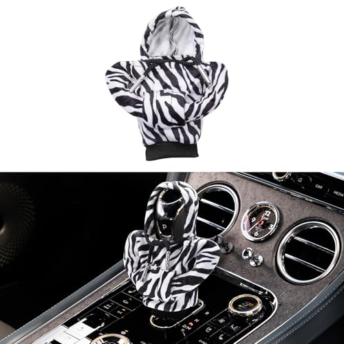 Universal Hoodie Car Gear Shift Cover, Funny Shifter Hoodie, Most Car Gear Shift Levers - color: Zebra, size: 1 Piece