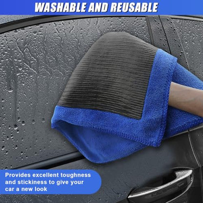 Clay Bar Towel for Auto Detailing, 12" x 12" Fine Grade Microfiber Car Chamois Towel, No-Scratch DIY Detail Clay Bar Alternative Cloth Mud Strip Cleaner Tool for Cars Detailing (1PC) - size: 1PC