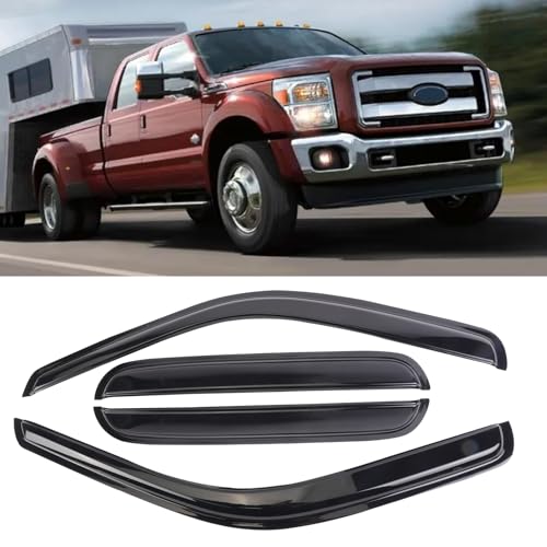 Rain Guard Wind Deflector Outside Mount Tape-On Window Visors Compatible with 1999-2016 Ford F-250 Super Duty Super/Crew Cab Sun/Rain Guard Window Deflector 94953 - size: 1999-2016 Ford F-250 Super Duty