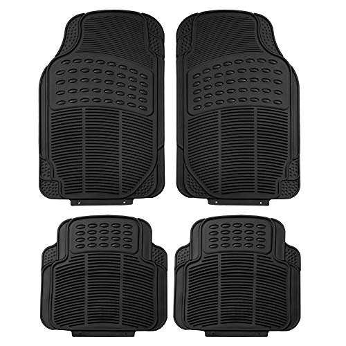 FH Group Automotive Floor Mats - Heavy-Duty Rubber, Universal Fit Full Set, ClimaProof, Trimmable For Most Cars, Sedan, SUV, Truck, Black - color: Black, style: Full Set 4 PCS