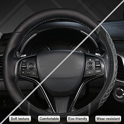West Llama Customized Auto Car Steering Wheel Cover for Honda(Black+Gray-Standard Size) - color: C-gray-1, size: Standard size (14 Â½''-15'')
