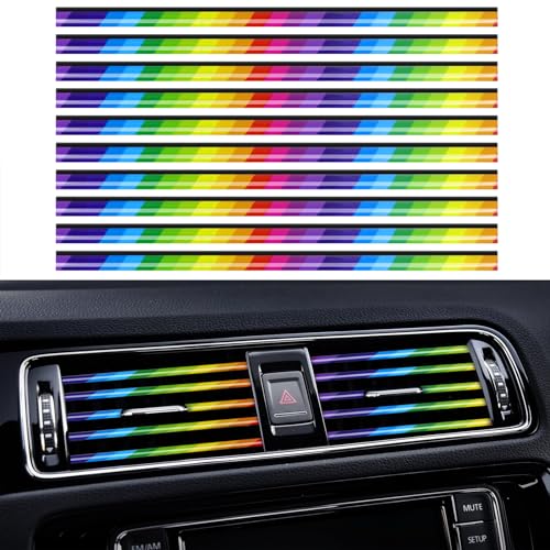 20 Pieces Universal Car Auto Air Conditioner Vent Outlet Trim Strip, Waterproof Flexible Shiny Auto Car Vent Interior Accessories for All Air Vent Outlet (20PCS - Colorful) - color: 20PCS - Colorful