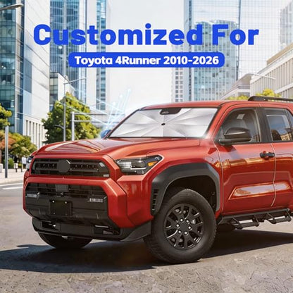 Car Windshield Sun Shade for Toyota 4Runner 2010-2026 –[Reflective Coated Fabric] Sunshade Umbrella for Front Window, Car Shades Sun Visor Keep Car Cool and Protects Interior, 1:1 Exact Fit - size: For Toyota 4Runner 2010-2026