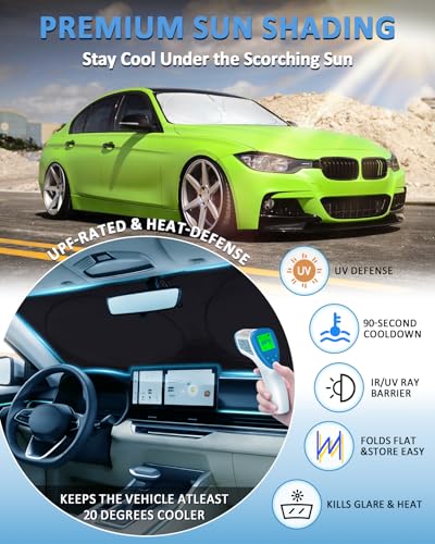 for 3 Series Windshield Sun Shade Sunshade Fits BMW 2019-2025 2026 3 Series/ F30/ F31/ F80/ M3 for BMW 328i 335i 320i 330i 325i Windshield Cover Window Shield Protector Sun Visor Accessories - size: Fit 3 Series 19-26