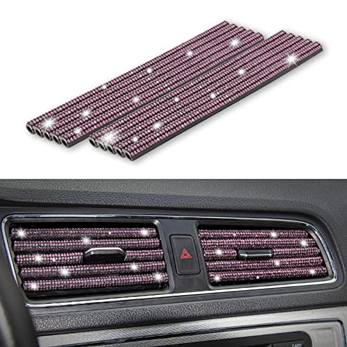 LivTee Bling Car Air Vent Outlet Moulding Trim, 10PCS, Pink Rhinestone Diamond, Chrome Finish, PVC Material, Universal Fit - color: Bling Purple