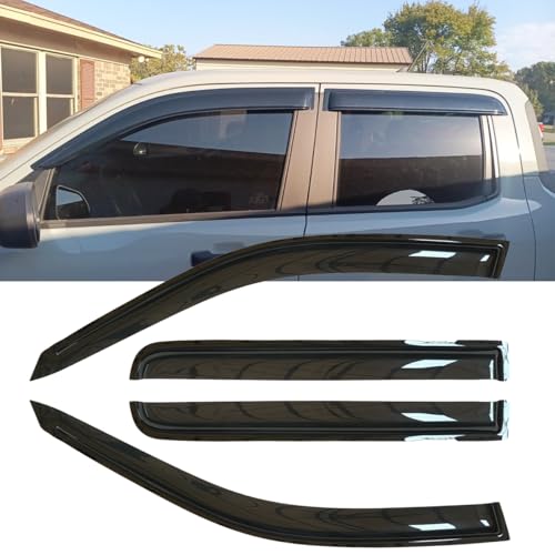 4pcs Original Shatterproof Rainproof Side Window Wind Deflectors for 2022-2024 Ford Maverick,Tape-on Rain Guard Sets,Nice Looking Window Visors for Cars,Vent Deflector for Maveric 22-24 94182 - size: for 2022-2024 Ford Maverick