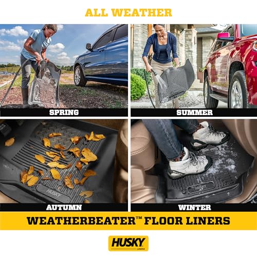 Husky Liners Weatherbeater Floor Mats | Fits 2013-2024 Toyota 4Runner, 2014-2023 Lexus GX460 | 2nd Row, 1-pc Black - 19451 - style: 2013 - 2024 4Runner & GX460 2nd Row