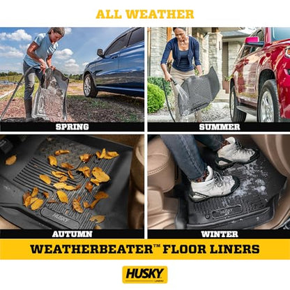 Husky Liners Weatherbeater Floor Mats | Fits 2013-2024 Toyota 4Runner, 2014-2023 Lexus GX460 | 2nd Row, 1-pc Black - 19451 - style: 2013 - 2024 4Runner & GX460 2nd Row