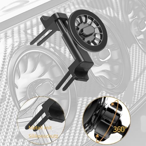 ICAILIN Round Air Vent Car Phone Mount, for Mercedes Benz (A/B/C/E/S-Class) & Jeep Wrangler (2007-2025 JL/JK/4XE/Gladiator), Compatible with MagSafe 20 Pieces of N52 Super Strong Magnets