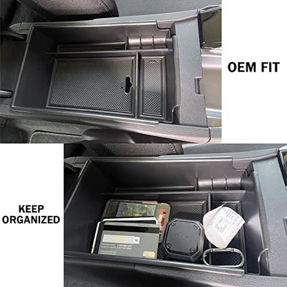 Center Console Organizer Compatible with Hyundai Sonata 2020 2021 2022 2023 Accessories, Sonata N-Line/Limited Insert Tray Secondary Storage Armrest Box ABS Black