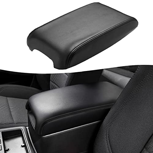 KBH Center Console Armrest Cover Replacement for Toyota Camry 2012 2013 2014 2015 2016 2017, Vinyl Leather, Car Arm Rest Lid Skin Upholstery, Black (Leather Part Only) - color: Black, size: Camry 2012-2017