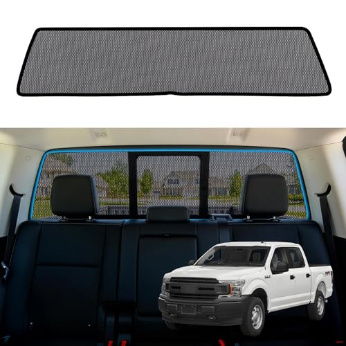 Rear Window Sun Shade for 2015-2020 F150, Custom Fit Back Windshield Shade, Breathable Mesh UV Protection Heat Reduction for Baby & Passengers, Clear Rear View, Easy Clip-On Install - size: F150(2015-2020)-Rear Windshield