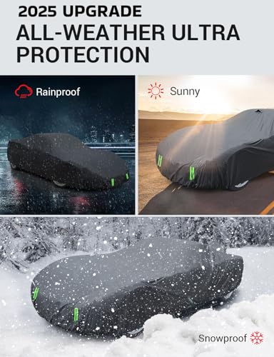 Proadsy 2026 Upgrade Car Cover Custom Fit for Corvette C6 Stingray Z06 Z51 2005-2013 Windproof All Weather Waterproof Sun Rain UV Dust Snow Protection Outdoor Covers - size: Corvette C6