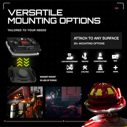 Guardian Angel Elite Series Safety Light - (Red/Yellow Front & Red/Yellow Rear) - Rechargeable, Magnetic, Hands-Free Wearable LED Light for First Responders, Firefighters, Rescue Ops & Industrial PPE - color: RedYellow/RedYellow, size: 1-Pack