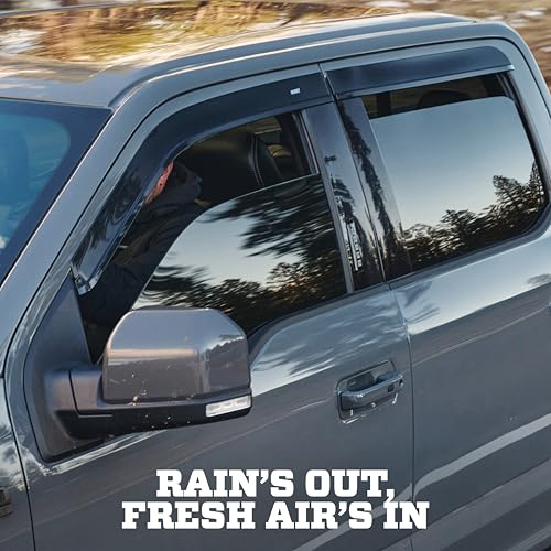 Husky Liners Low Profile Ventvisor Rain Guards | Fits 2016-2023 Toyota Tacoma Double CAB | Front & Rear, 4-pc Matte Black - 2867036
