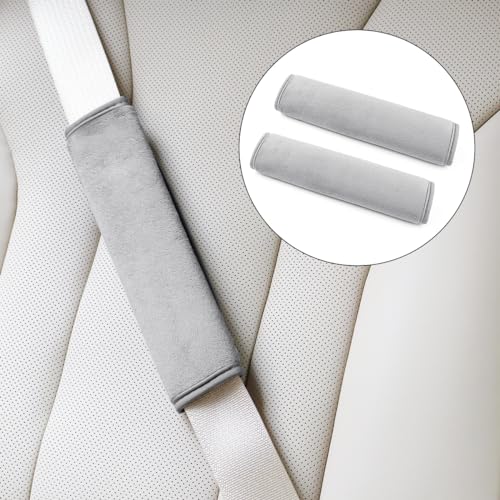 yuntop 2 PCS Car Seat Belt Pads Cover Soft Seat Belt Shoulder Pad Safety Belt Strap Shoulder Pad Comfortable Driving Compatible with Most Cars Helps Protect You Neck and Shoulder (Gray) - color: Gray